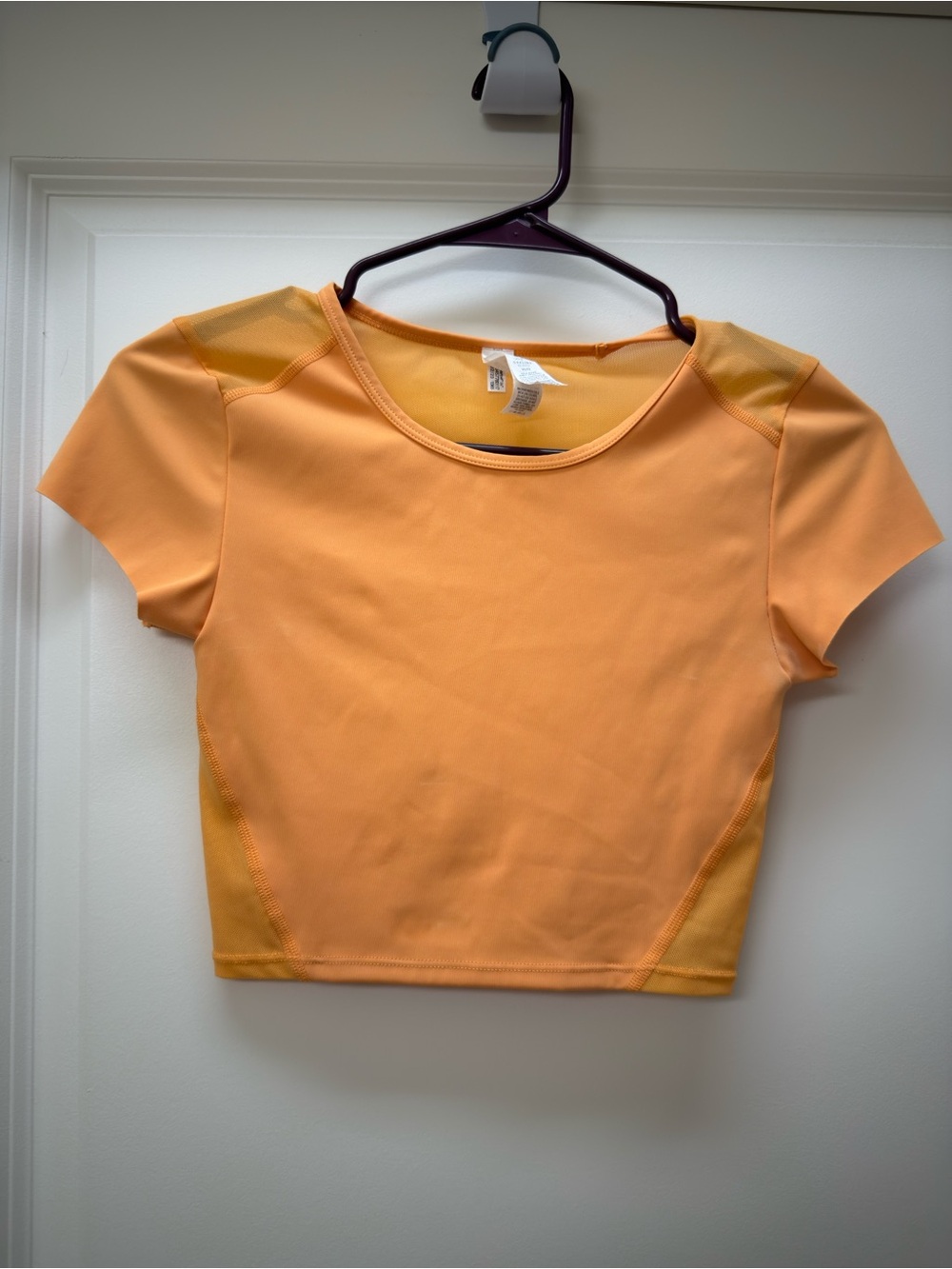 aerie Peach-Orange Short Sleeve Crop Top